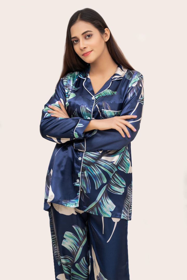 Midnight Botanical Printed PJ Set